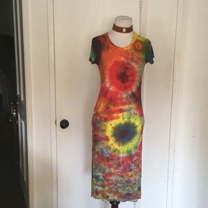 Americal Clothing Jersey tie dyed fitted dress